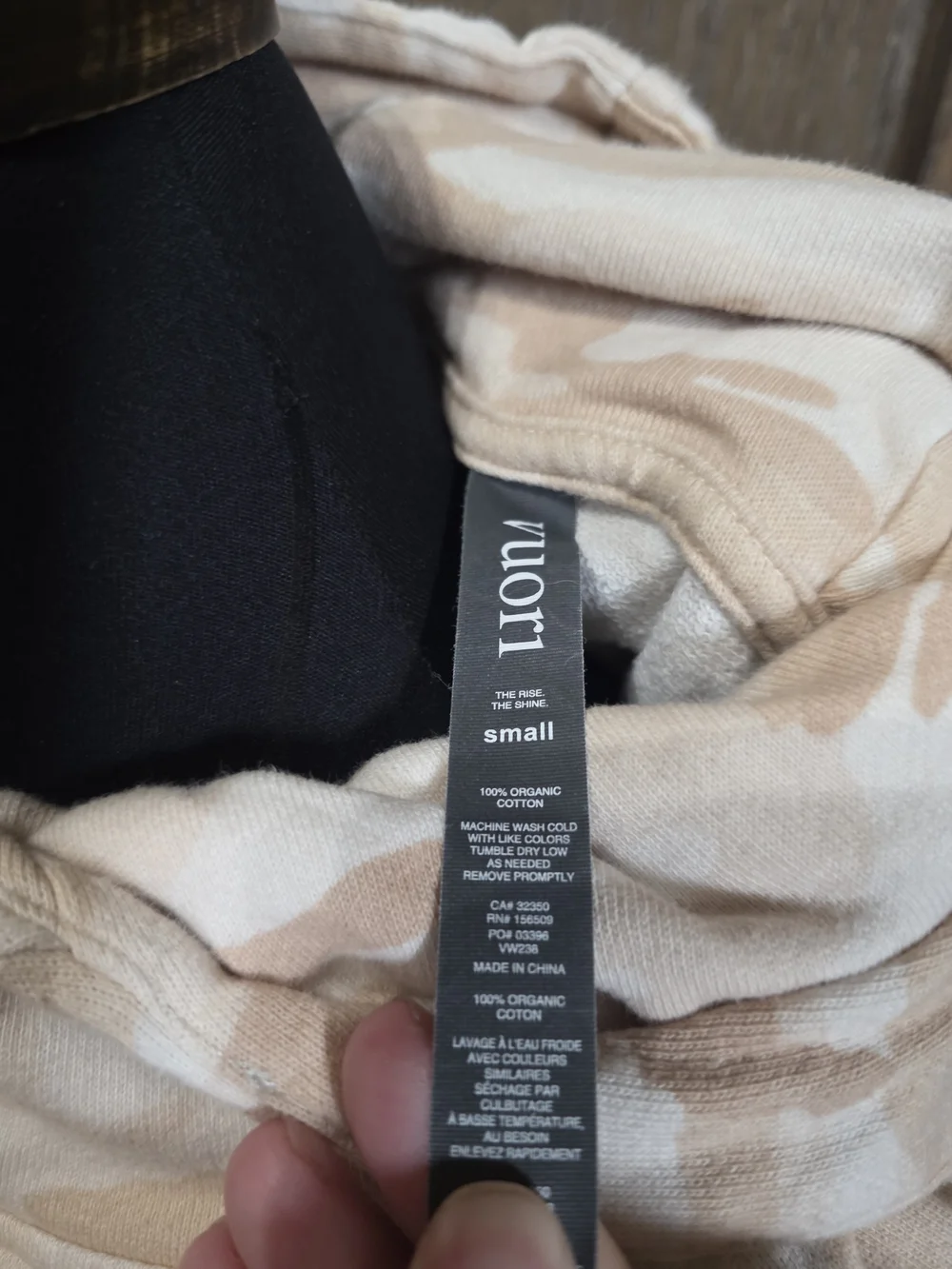 Vuori Light Beige Camo Hooded Pullover - Picture 4 of 4